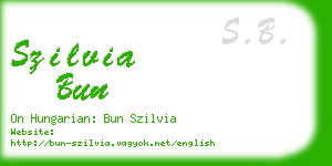 szilvia bun business card